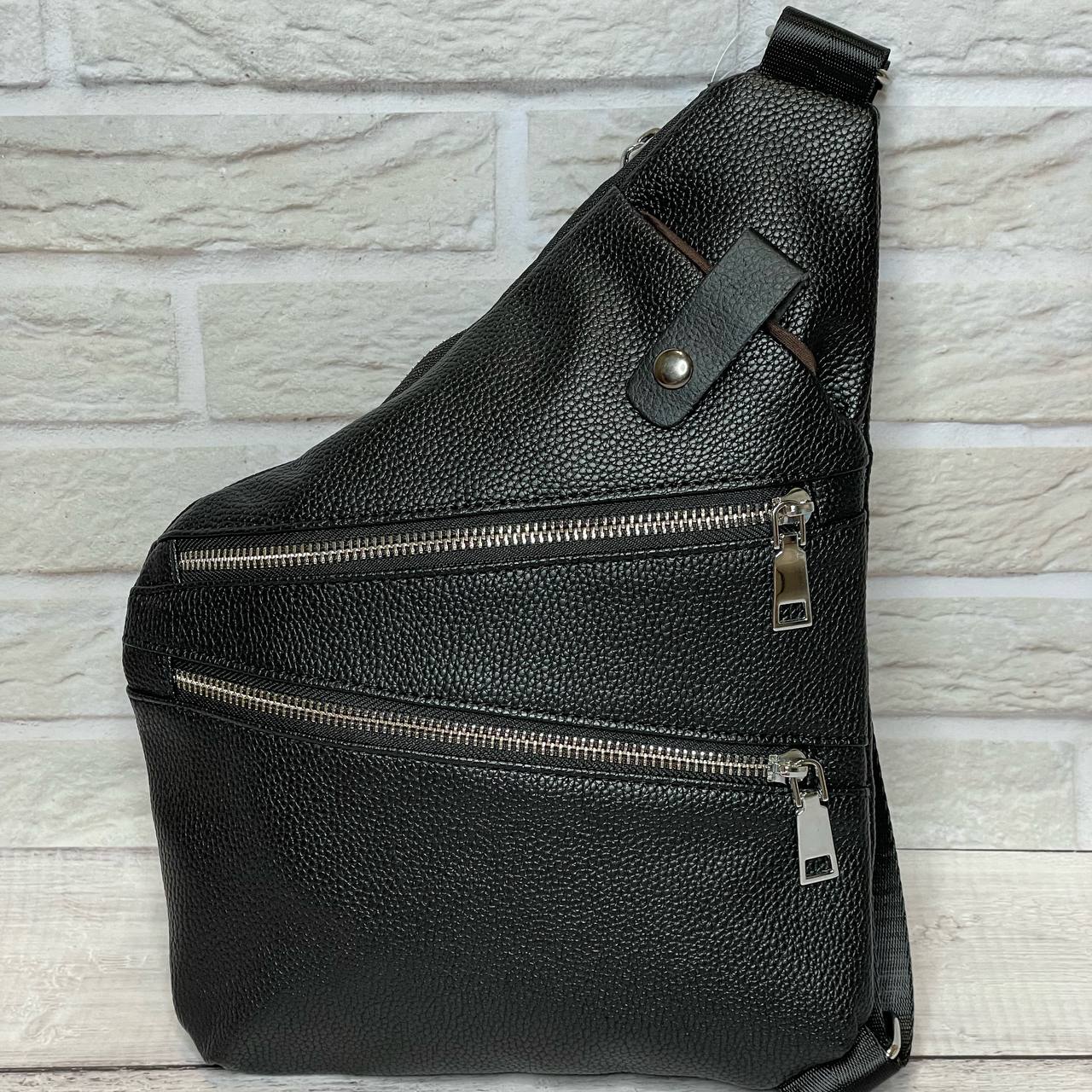  Мужская сумка мессенджер Cross Body Black  (Кросс боди) Черная.858-1П