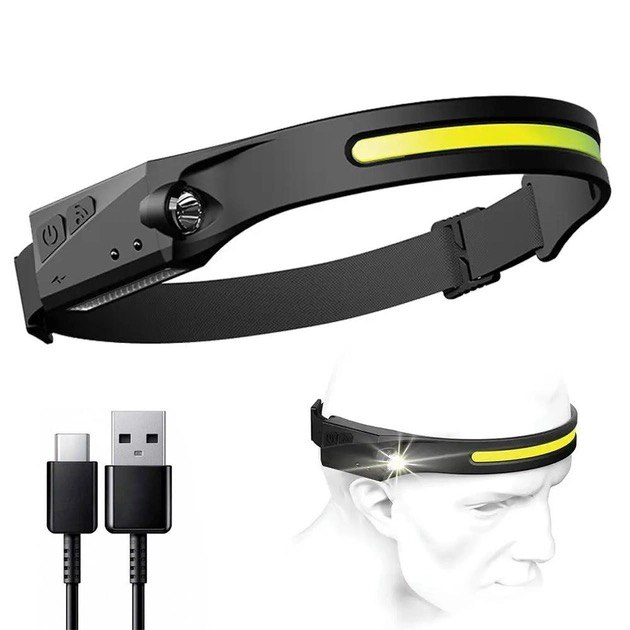 Ліхтар налобний з акумулятором та USB, T28 (KC06) / Акумуляторний ліхтар на голову / Ліхтар на лоб.П